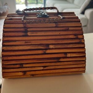 Only worn once- one of a kind bamboo lunch box style bag. Excellent condition!